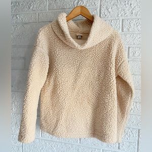 Womens Fluffy Cream Sweater